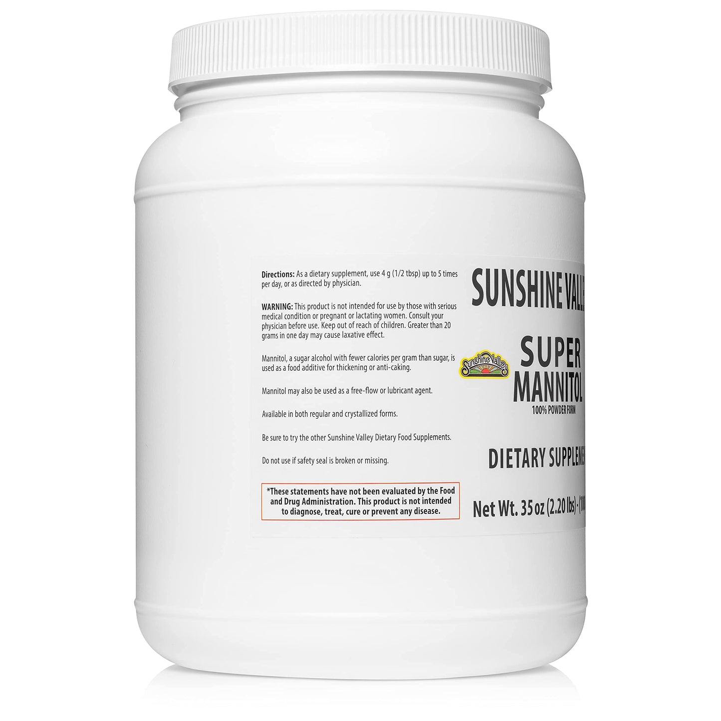 Sunshine Valley Super Mannitol Powder, Natural Sweetener, Low Glycemic, 35 Ounce
