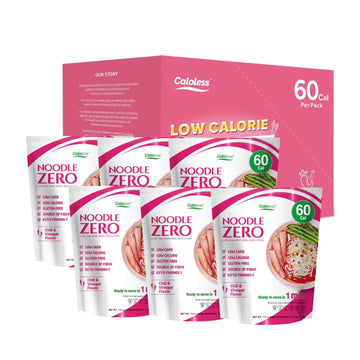 Caloless Konjac Shirataki Noodles 6-Pack Low Calorie healthy food (Chilli & Vinegar)-Gluten Free, Keto snacks, Non Gmo, Low Carb