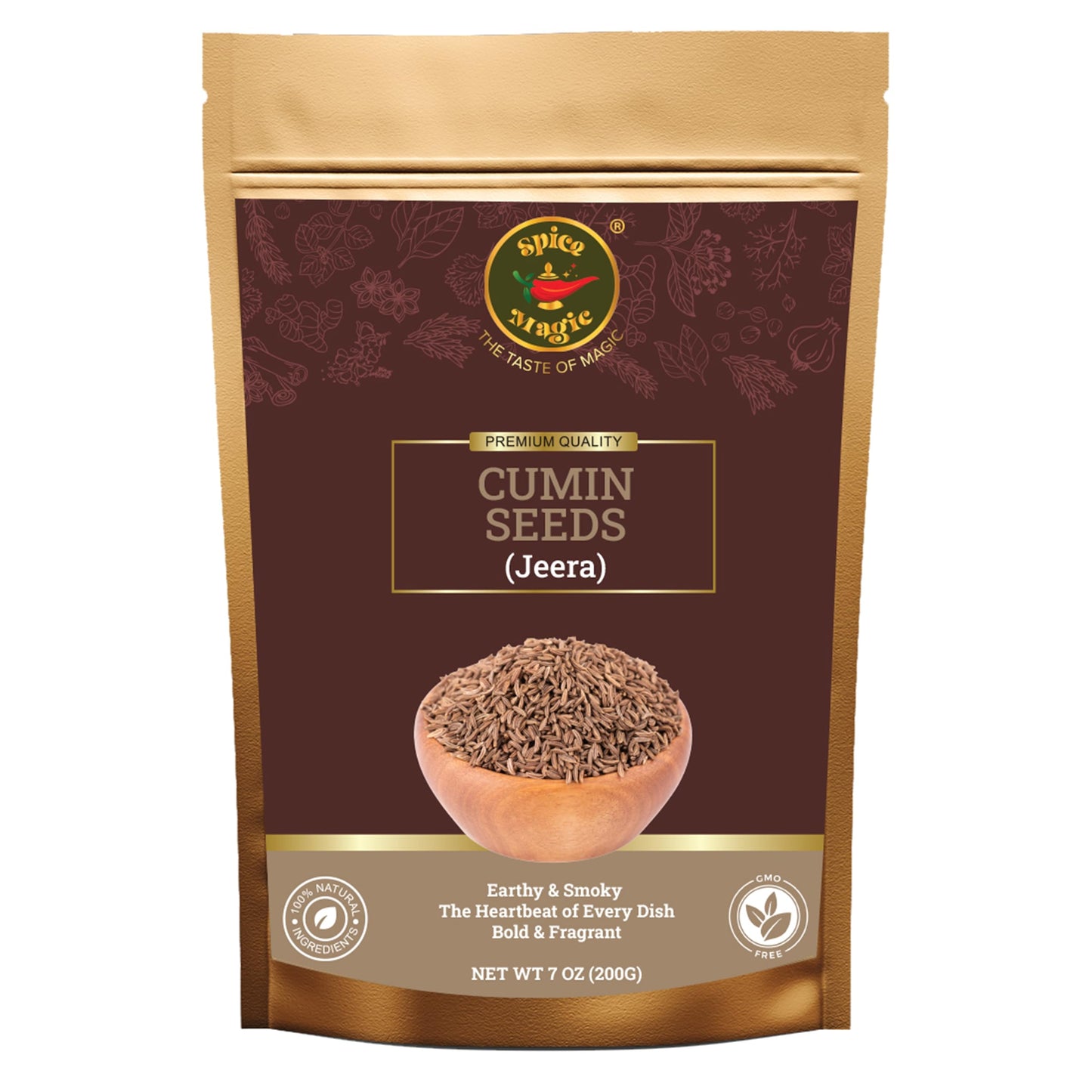 Spice Magic Cumin Seeds I 7 Oz (200 G) I Jeera Whole Cumin Seeds I 100% Fresh & Aromatic I Non-Gmo I Enhanced Quality For Cooking And Seasoning I Indian Spices