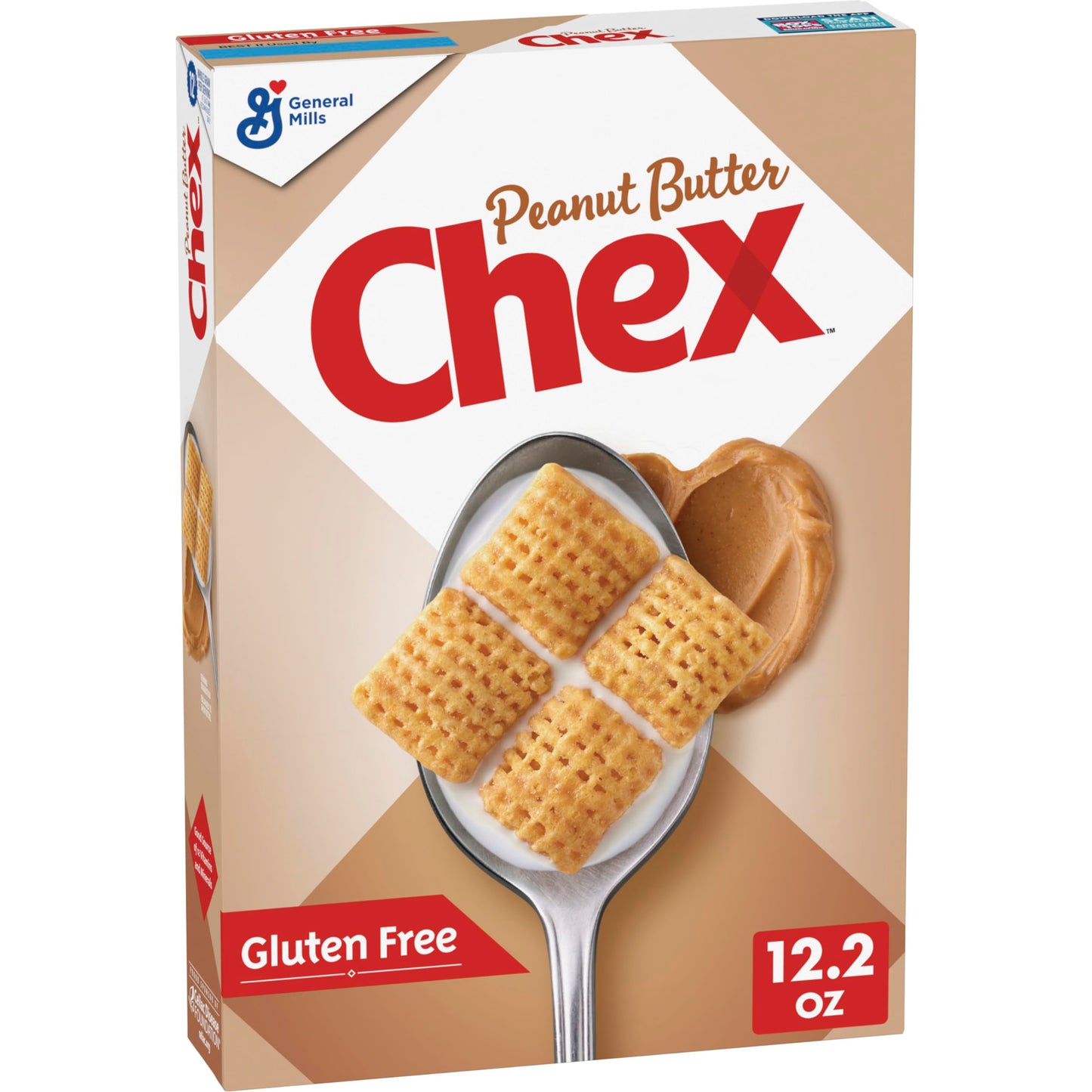 Peanut Butter Chex Cereal, Gluten Free Breakfast Cereal, Made With Whole Grain, 12.2 Oz
