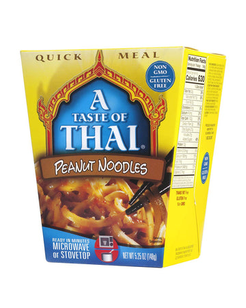 A Taste Of Thai Peanut Noodles - 5.25Oz Pack Of 6 Heat & Eat Instant Noodles Flavored With Classic Thai Sauce | Gluten-Free | Ideal Vegan Meal | Perfect Side For Chicken Fish & Meat Entrees