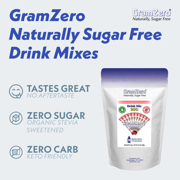Gramzero 2Go Sticks - Strawberry, Zero Calorie Sugar Free Drink Mix, Stevia Sweetened, Great For Nutrition Club Loaded Tea To Go