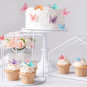 48 Pcs Edible Butterfly Cake Toppers Wafer Paper Butterfly Cupcake Toppers Edible Butterflies Decorations For Happy Birthday Wed