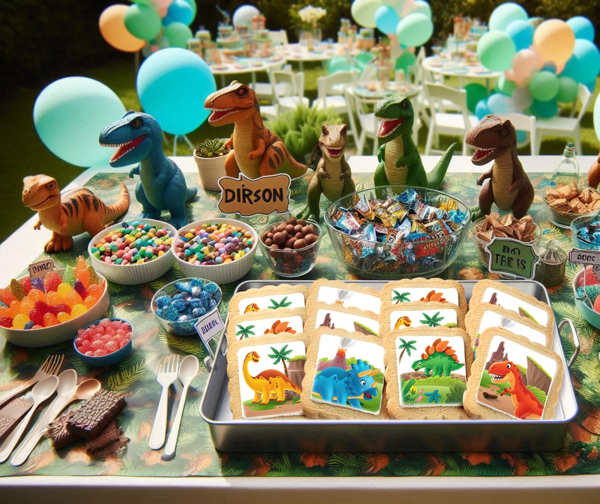 Dinosaur Cookies Individually Wrapped Dino Jurrasic Themed Theme Party Favors 24 Pack Bulk For Kids Birthday Party Sugar Cookie