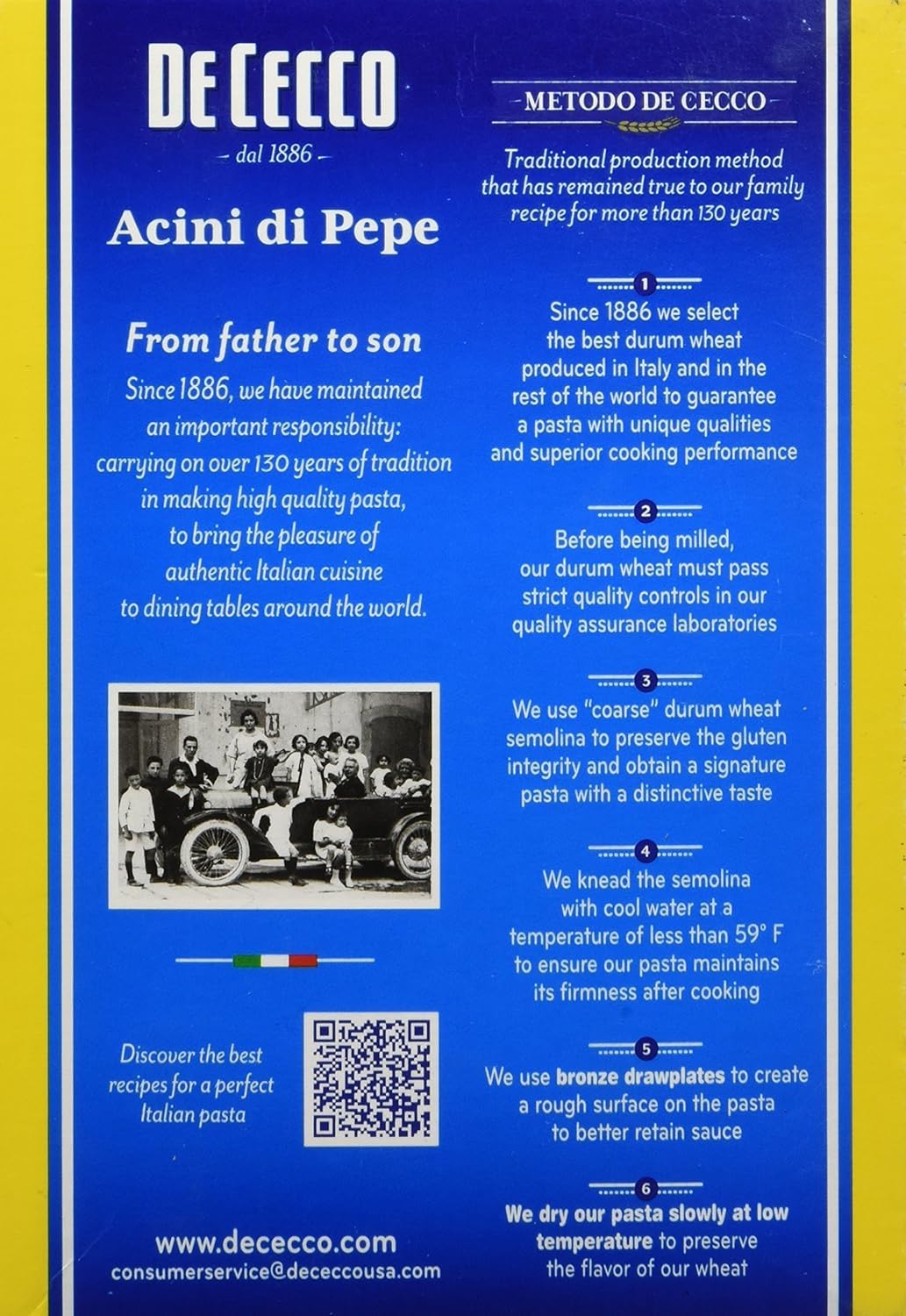 De Cecco Acini Di Pepe, 16Oz Pack Of 4