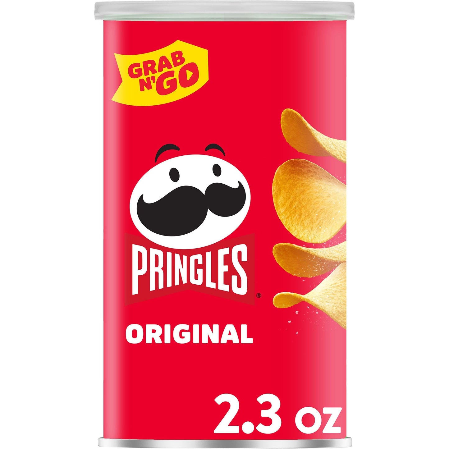 Pringles Potato Crisps Chips, Lunch Snacks, On-the-Go Snacks, Grab N Go, Original, 2.3oz Can (1 Can)