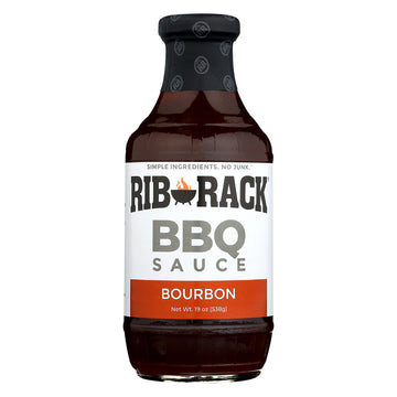 Rib Rack All Natural Southern Bourbon BBQ Sauce, 19 Ounce, Pack of 6