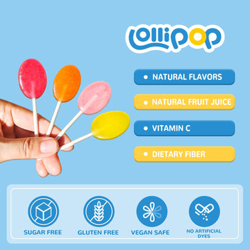Dc24 Daily Care Sugar Free Lollipops With Vitamin C, Healthy Suckers With Xylitol, Assorted Fruit Flavored Hard Candy For Kids,
