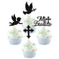 YCTHUNFISH Cupcake Toppers - 24 Pack Glitter Cross Picks for Baptism and Communion Party Decorations - Gold, Paper