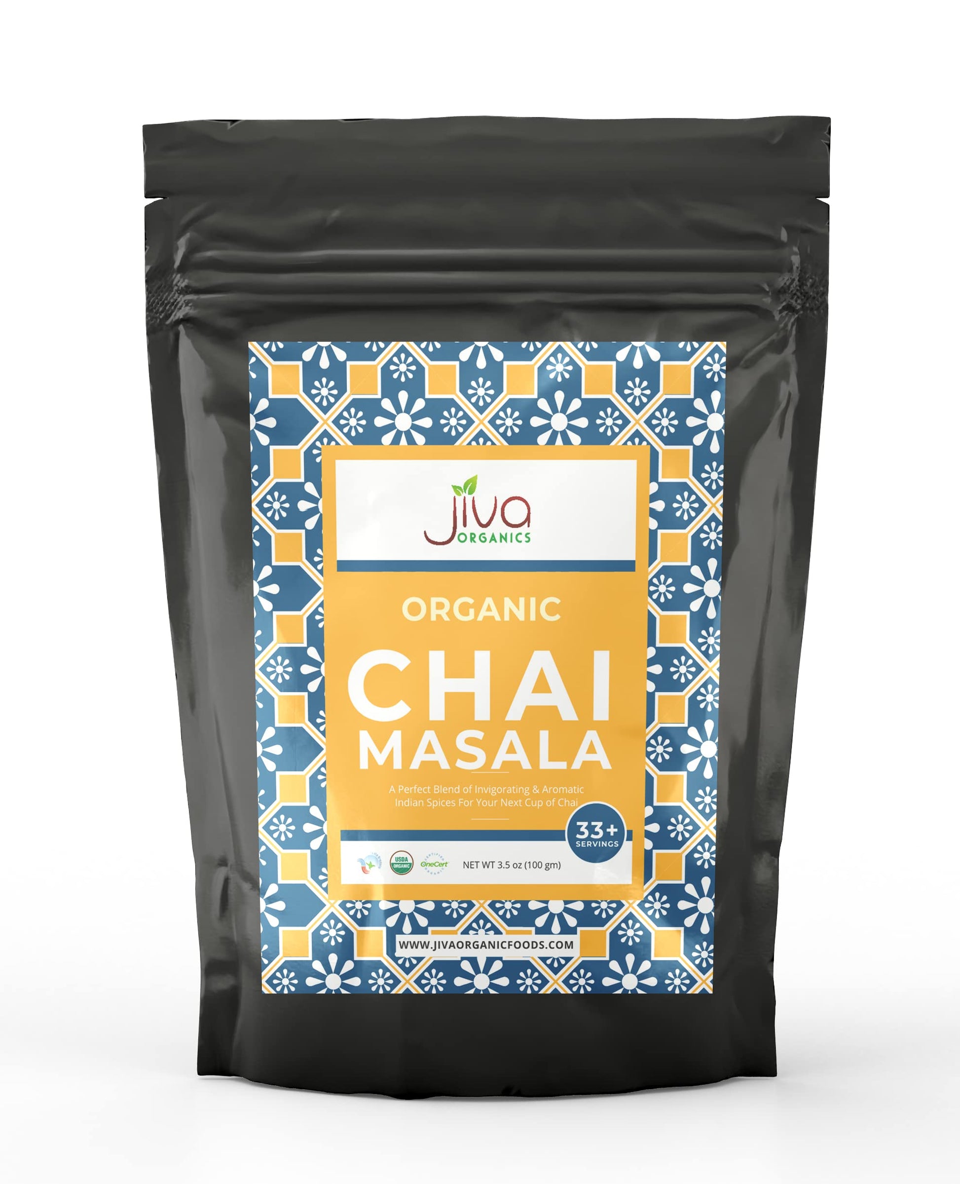 Jiva Organic Traditional Masala Chai Tea Powder Spice Blend 3.5 Ounce - Made With All Organic Spices - Easy Indian Tea Preparati