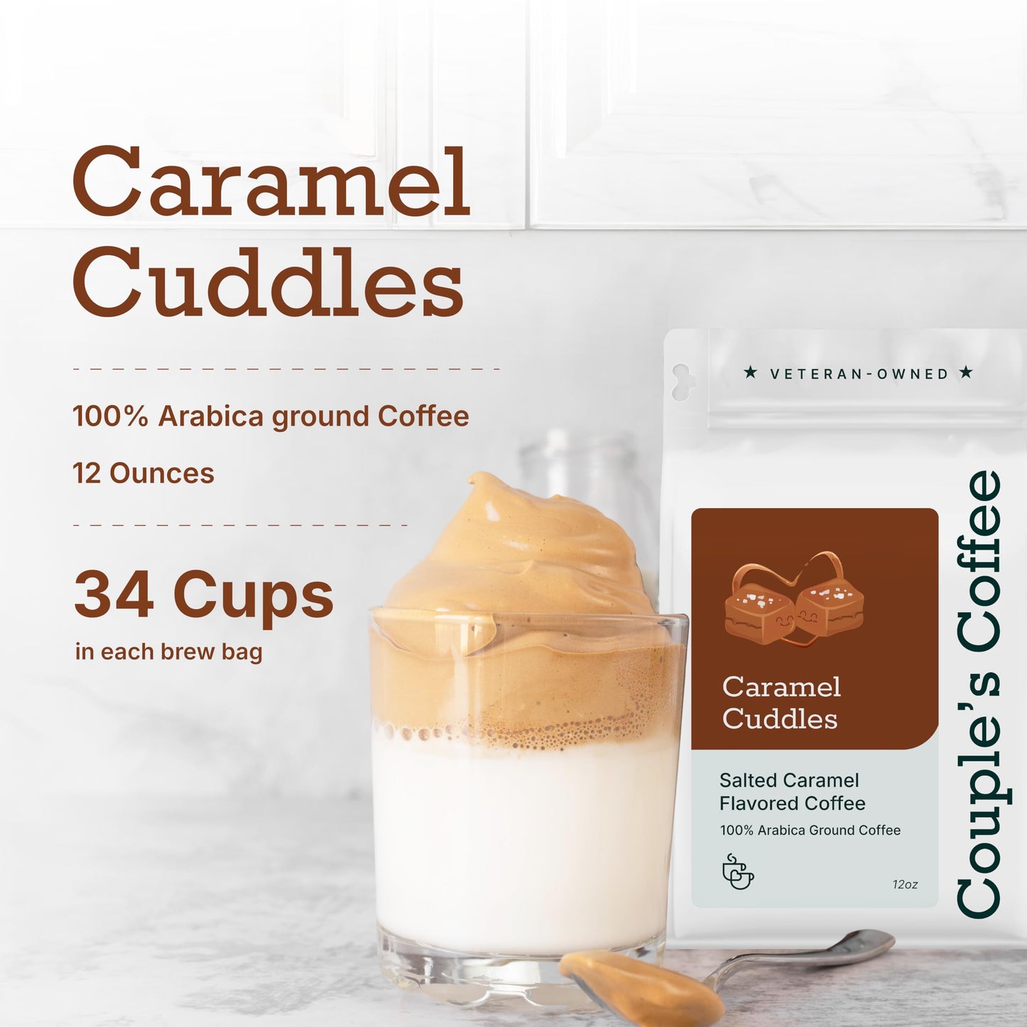 Couples Coffee Ground Coffee | Caramel Cuddles | Medium Roast Caramel Flavored Coffee