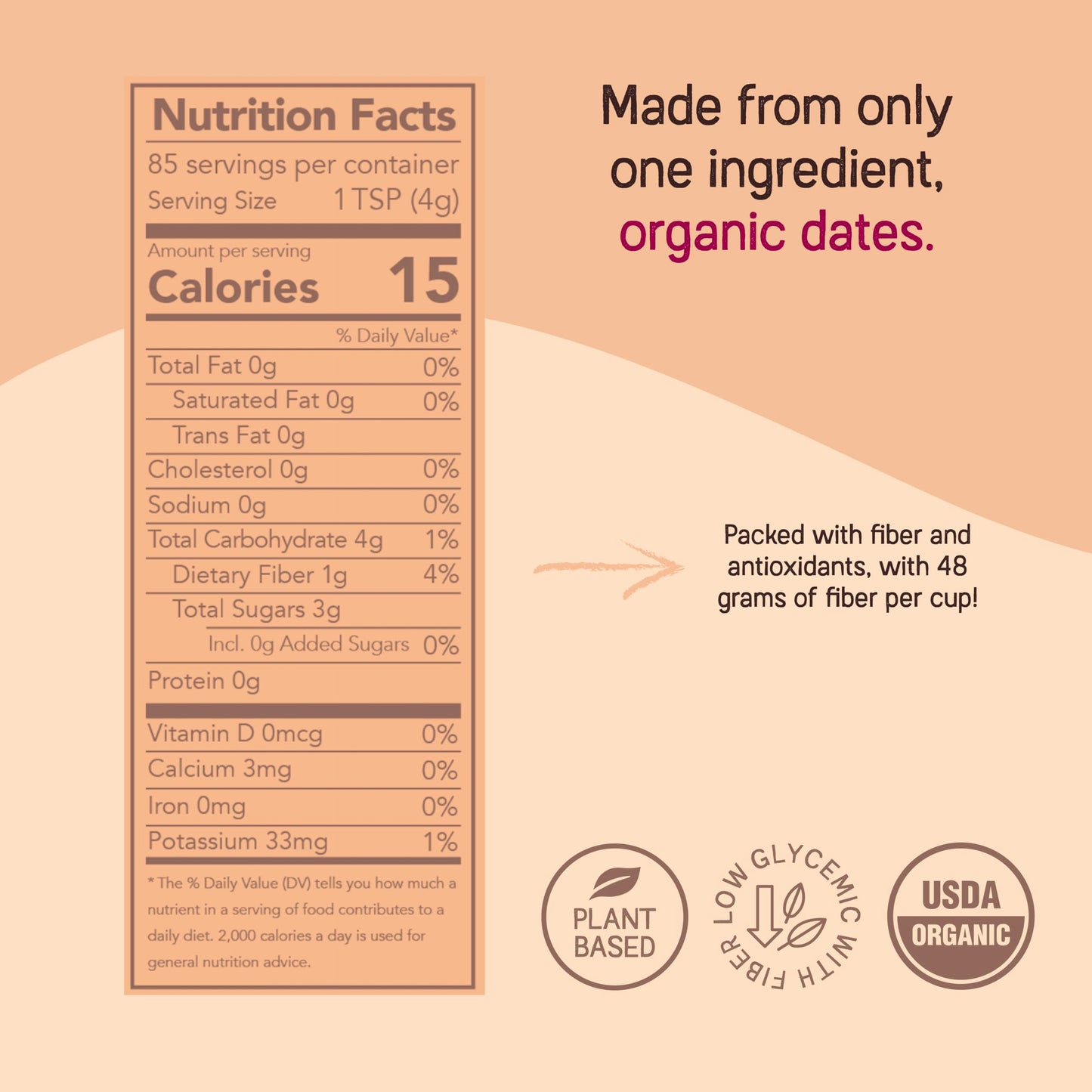 Just Date Sugar : Organic Sugar Substitute Made From Dates - 12 Oz. Box
