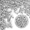 Dazzjoy Edible Silver Star Pearl Sprinkles, Ball Sugar Candy, Edible Silver Pearls for Cake Sprinkles, 130g/4.58oz, Cupcake & Co