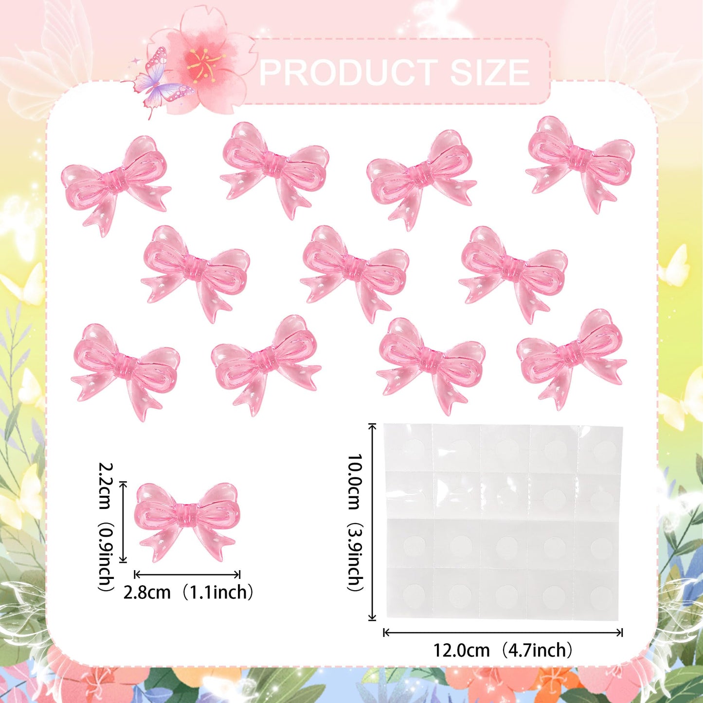 YCTHUNFISH 30 Pack Pink Bow Cupcake Toppers Paper Bowknot Decorations for Birthday Party, Wedding, Bridal Shower
