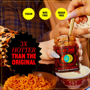 Flybyjing Xtra Spicy Chili Crisp, Hot Savory Tingly Crunchy Chili Oil Sauce W Sichuan Pepper, Good On Everything Hot Sauce, All-