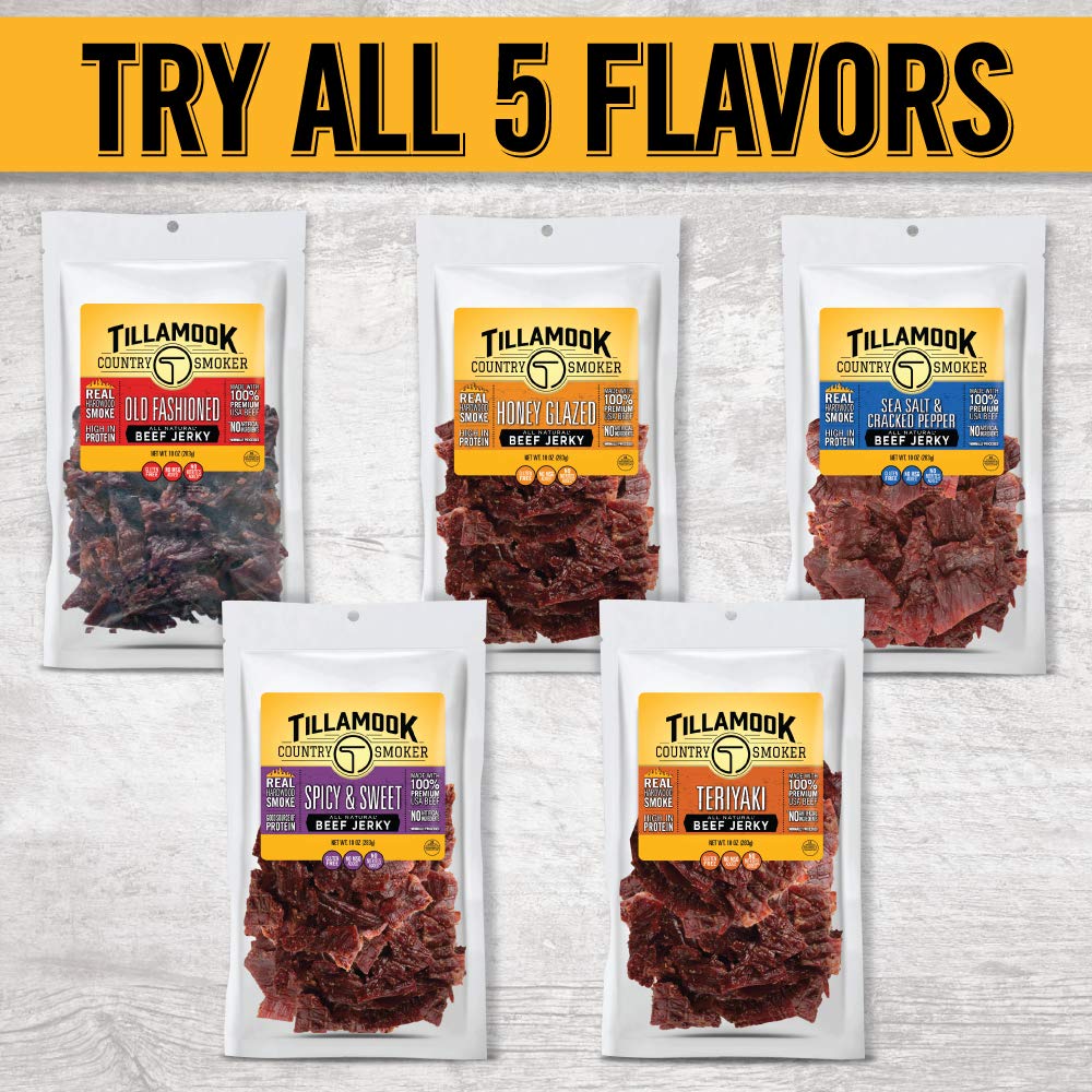 Tillamook Country Smoker Beef Jerky, Real Hardwood Smoked, Honey Glazed, 10 Ounce
