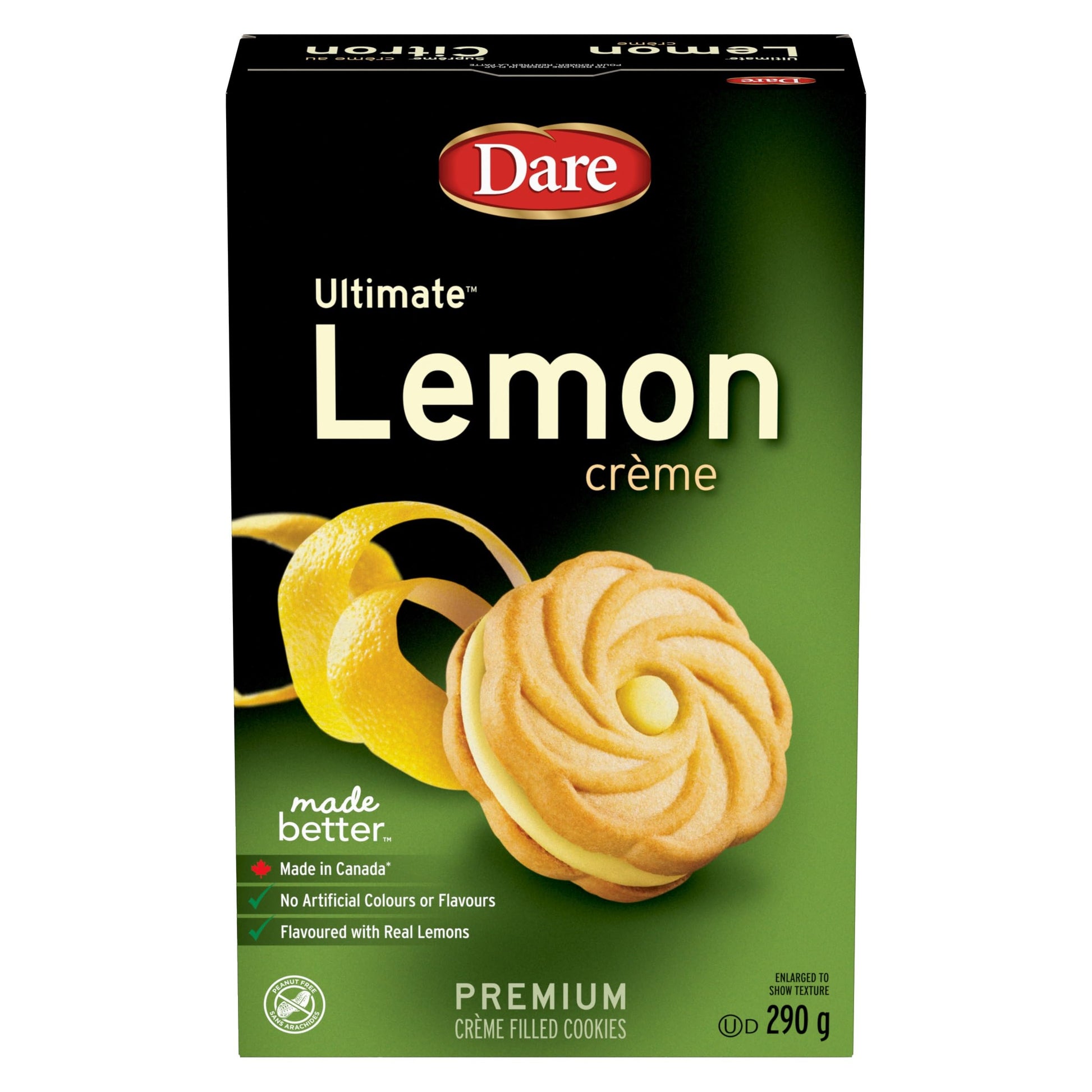 Dare Ultimate Lemon Creme Filled Cookies, 290G/10.2Oz, (Imported From Canada)