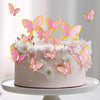 AimtoHome Butterfly Cupcake Toppers Set of 48 3D Pink Butterfly Cake Topper with Pearls for Cake Decorations, Mixed Size