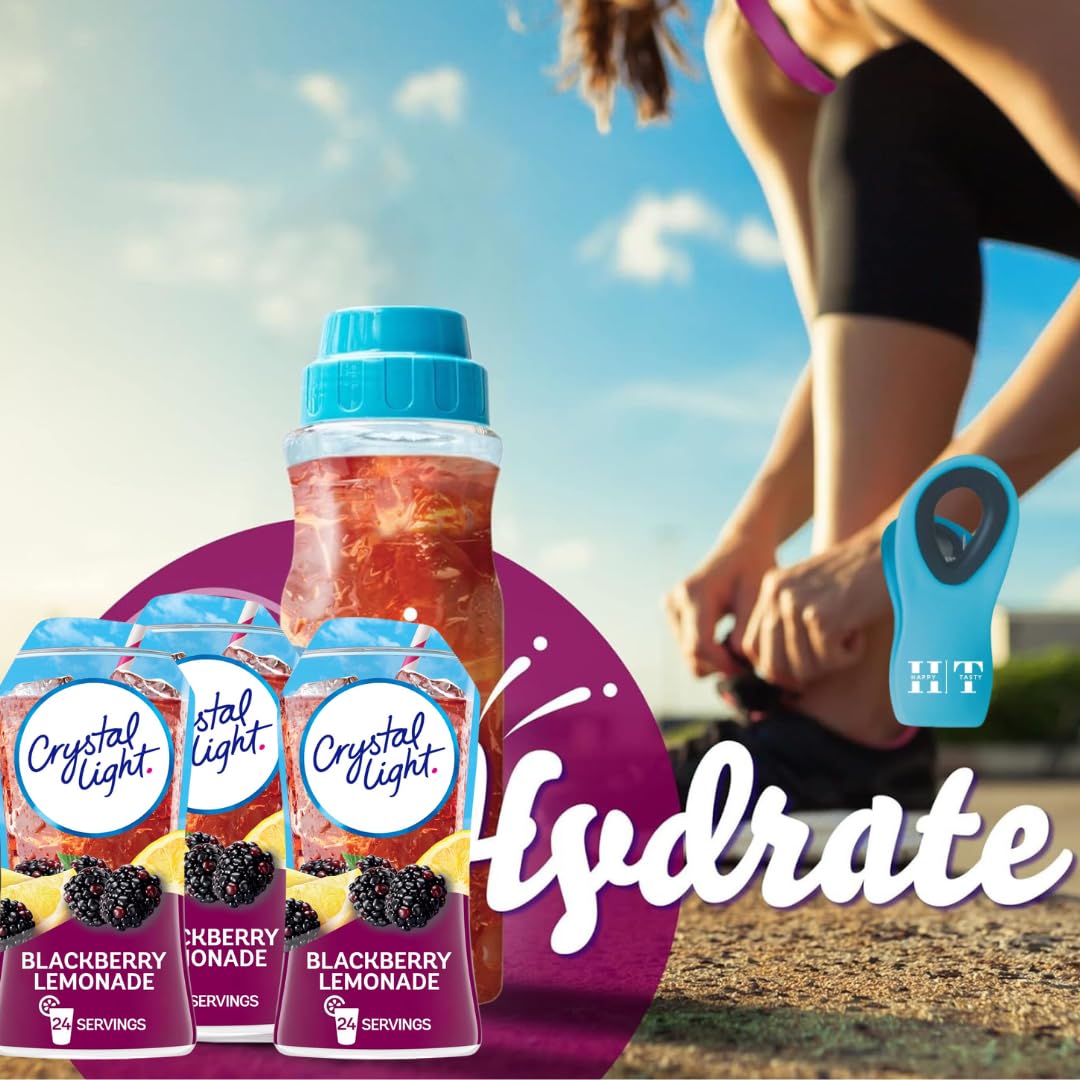 Crystal Light Sugar-Free Zero Calorie Liquid Water Enhancer - 3 Pack Blackberry Lemonade Water Flavor Drink Mix (1.62 Fl Oz Bott
