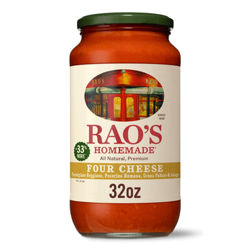 Raos Homemade Four Cheese Pasta Sauce  32 oz  All Purpose  Keto Friendly Pasta Sauce  enhanced Quality Tomatoes from Italy (Pack of 6)