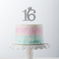 Chloe Elizabeth Rhinestone Princess Crown Cake Topper for Sweet 16 - Silver