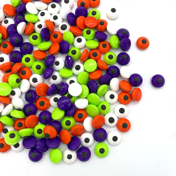 Georld 4 Colors Candy Eyeballs Eyes Cake Cupcake Toppers Halloween Cookie Dessert Sprinkles Decorations(Orange/Green/Purple/Whit