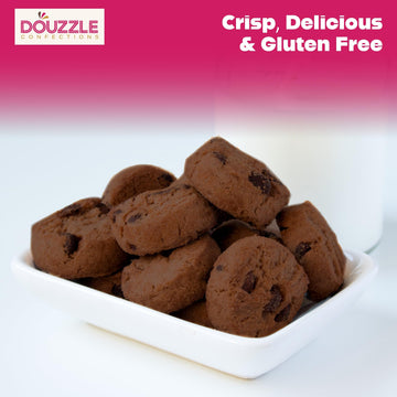 Douzzle Gluten Free Cookies, Bite Size Double Fudge Chocolate Chip (5 Oz - Pack Of 1) Non Gebrokts Kosher For Passover Food Snac
