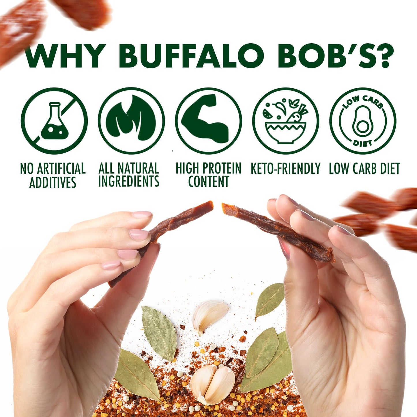 Buffalo Bobs Wild Game Meat Snacks (1oz Stick, 15 Pack) Exotic Variety Assortment Sampler, Gift for Men/Dad, Stocking Stuffer,