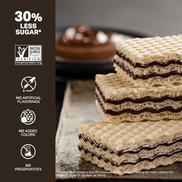 Loacker Classic Dark Chocolate Wafers - Premium Crispy Wafer Cookies with Dark Chocolate Cream Filling - Multipack of 12 Snack P