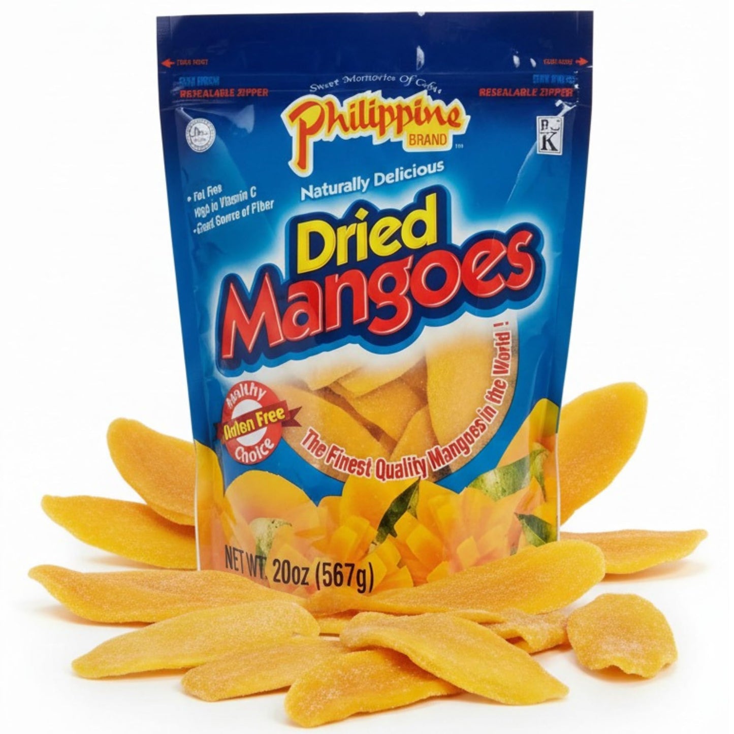 Philippine Dried Mangoes - Top-Grade Cebu Dried Mango Slices From Philippines  Sweetened Dried Fruit Snack Packs  Bulk 20Oz