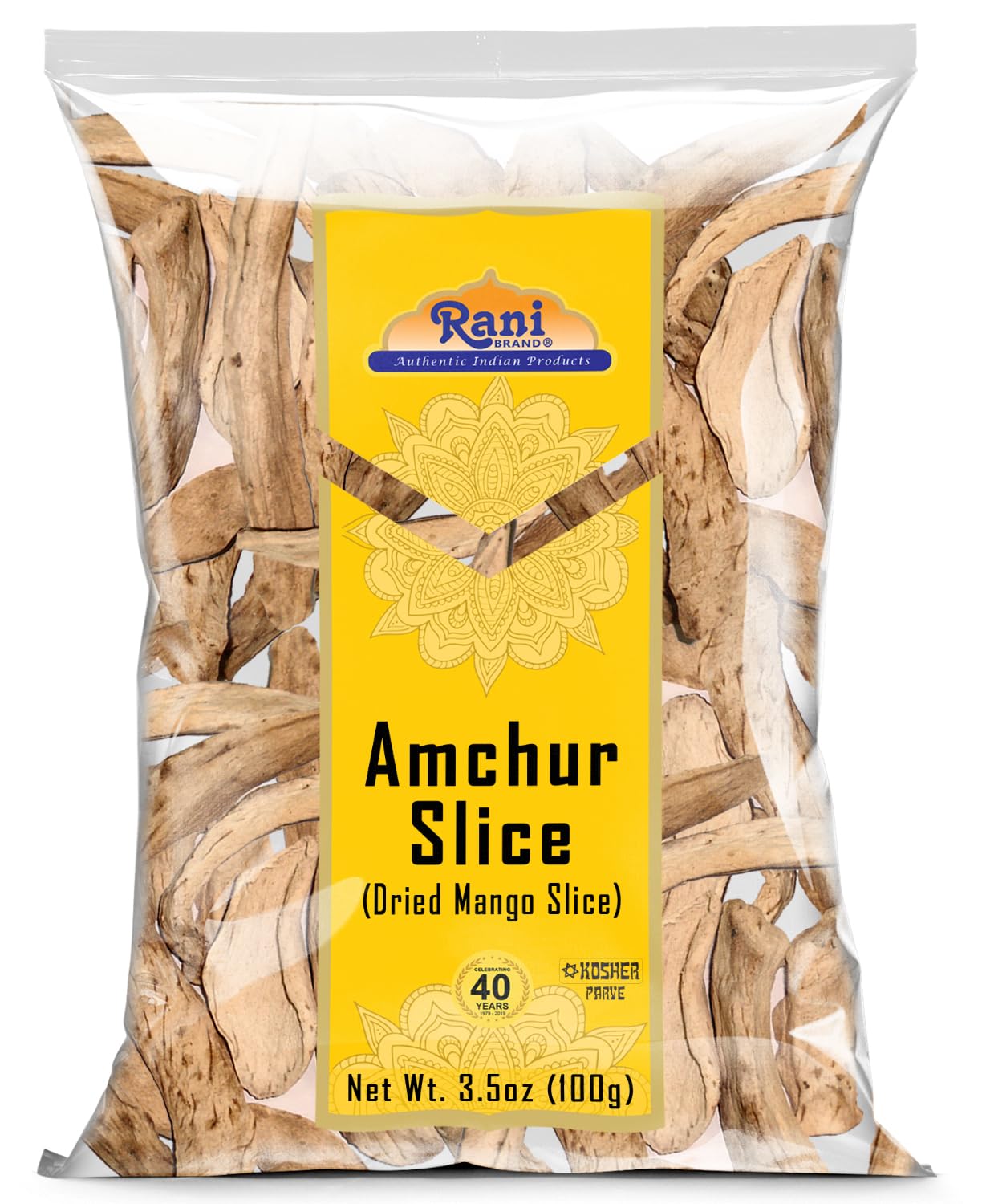 Rani Amchur (Mango) Dried Whole Slices Spice 3.5oz (100g) ~ All Natural, Indian Origin | No Color | Gluten Friendly | Vegan | NO