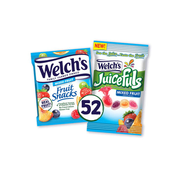 Welch's Fruit Snacks & Juicefuls Juicy Fruit Gushers, Mixed Fruit Combo Variety Pack, Gluten Free, Individual Single Serve 0.8 a