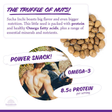 Imlakesh Organics, Sacha Inchi Nuts (16-Ounce Glass Jar), Protein Super-Nuts - 0 Net Carbs | Keto | Paleo | Organic | Regenerat
