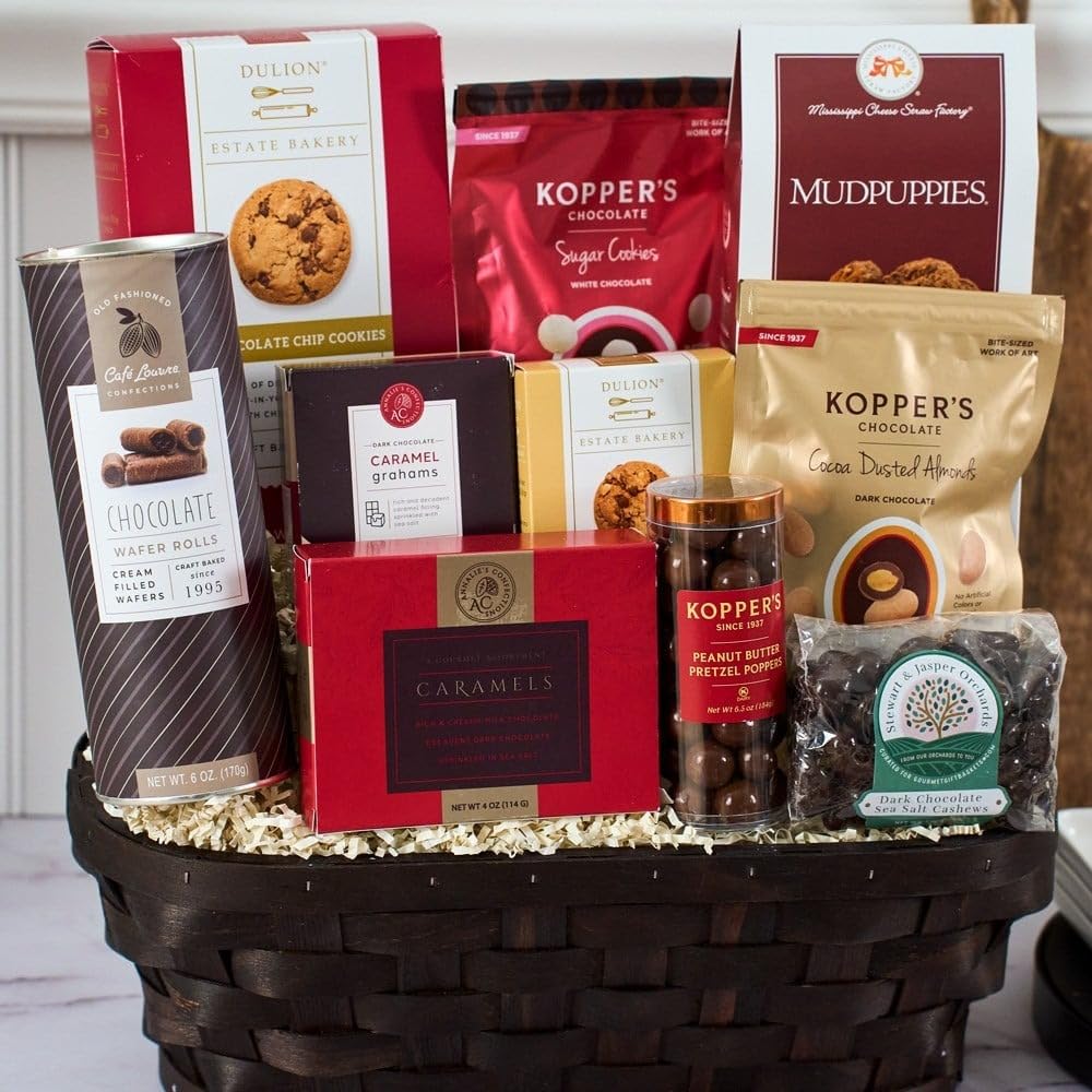 Chocolate Gift Basket Enhanced Of Chocolates, Cookies, And Candy By Gourmetgiftbaskets.Com