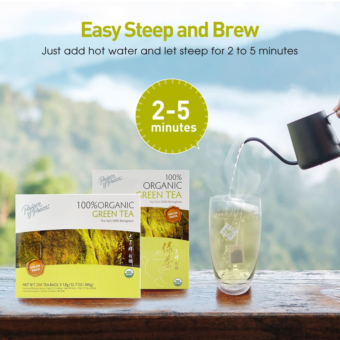 Prince Of Peace 100% Organic Tea, Best Value Family Size, 200 Tea Bags (Organic Green Tea)