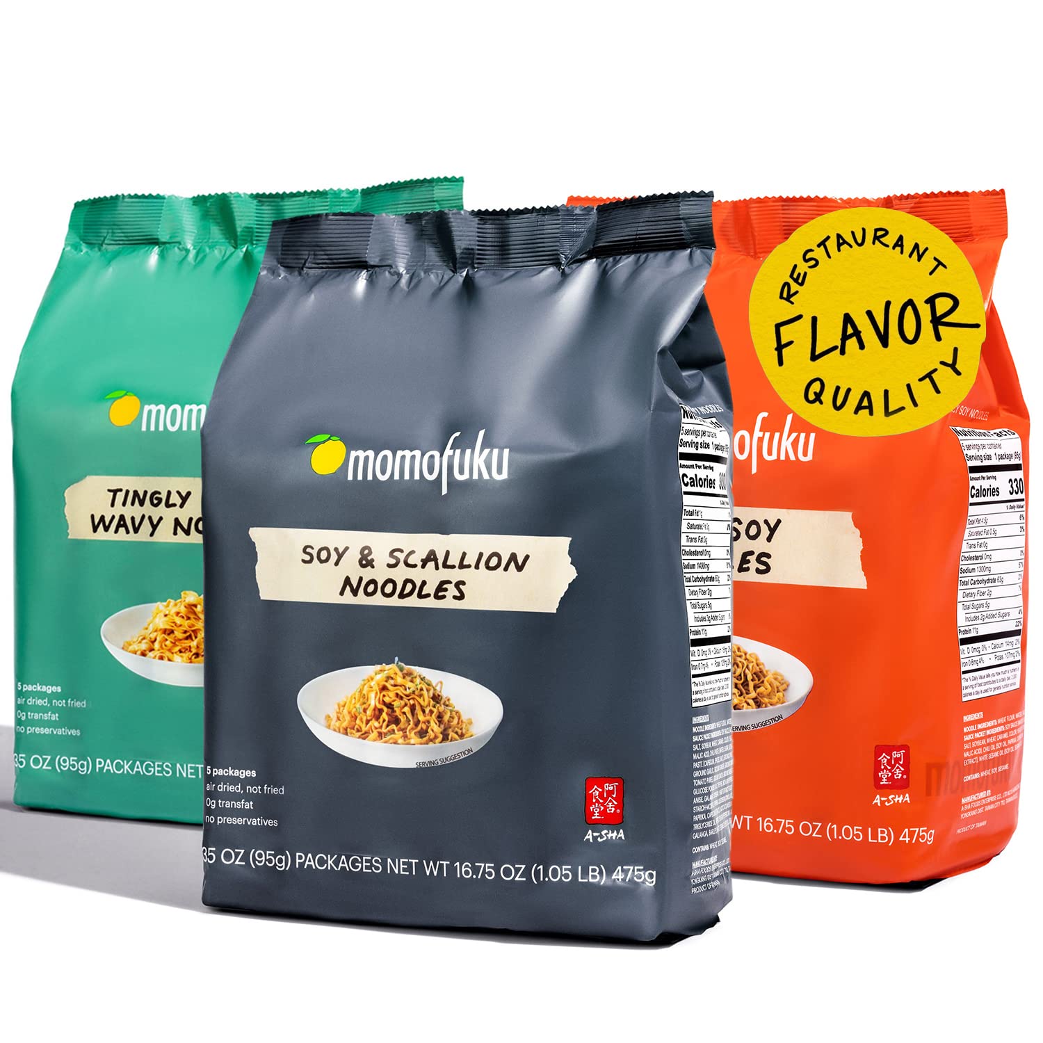 Momofuku Ramen Noodle Variety Pack By David Chang, 15 Count (Pack Of 3) Air-Dried Vegan Instant Noodles With Sauce