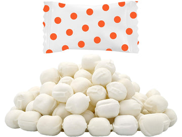 Fruidles Big Dots Buttermint Candy, Mint Candies, After Dinner Mints, Fat-Free, Kosher Certified, Individually Wrapped (Orange, 55 Pieces)