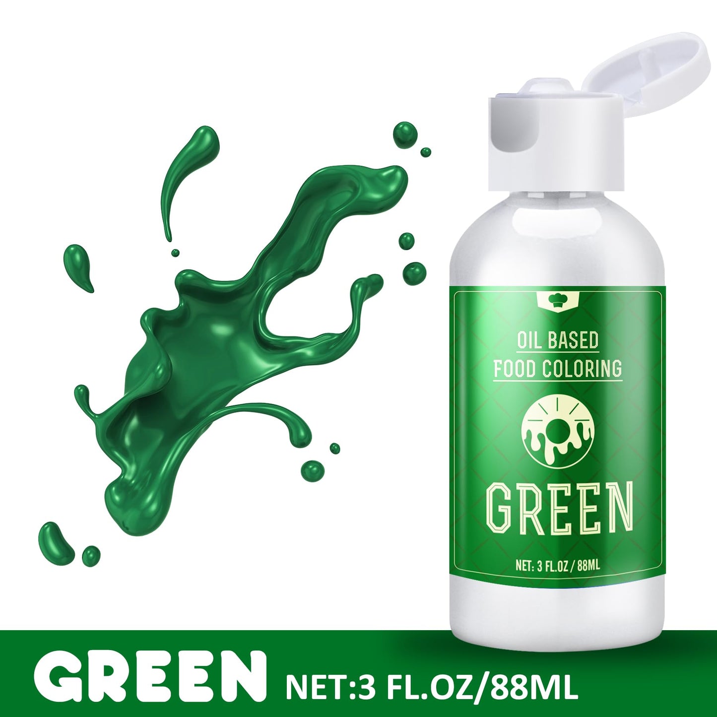 Vividye Oil Based Food Coloring for Chocolate, 88ml, Green, Tasteless Dye for Candy Melts, Baking, Cake, Cookie, DIY Fondant, Macaron