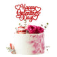 1Pc Happy Valentine'S Day Cake Topper Red Glitter Valentine'S Day Cake Topper Decorations For Valentine'S Day Theme Wedding Enga