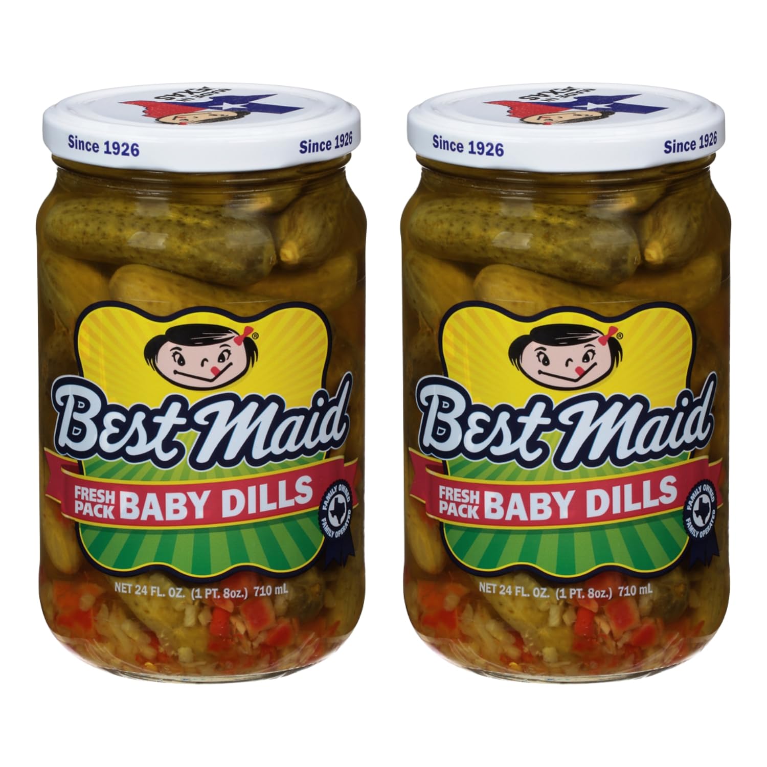 Best Maid Products Glass Jars - Dill, Kosher, Hamburger Slices, Garlic Bites, Habanero Chips, Xtreme Hot Pickles - 2 Pack