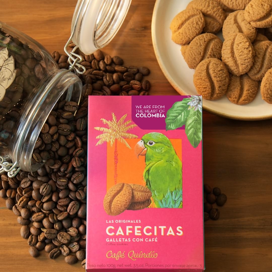 Cafe Quindio Coffee Cookies Cafecitas 7 Ounce Box (200G) - Approximately 44 Cookies
