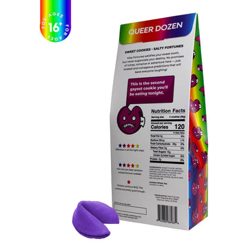 MISS FORTUNES Funny Fortune Cookies - LGBTQ+-Friendly Messages, 12 Count, Rainbow-Colored, Perfect for Pride
