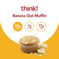 Think! Protein Bars, High Protein Snacks, Gluten Free, Kosher Friendly, Banana Oat Muffin, 10 Count