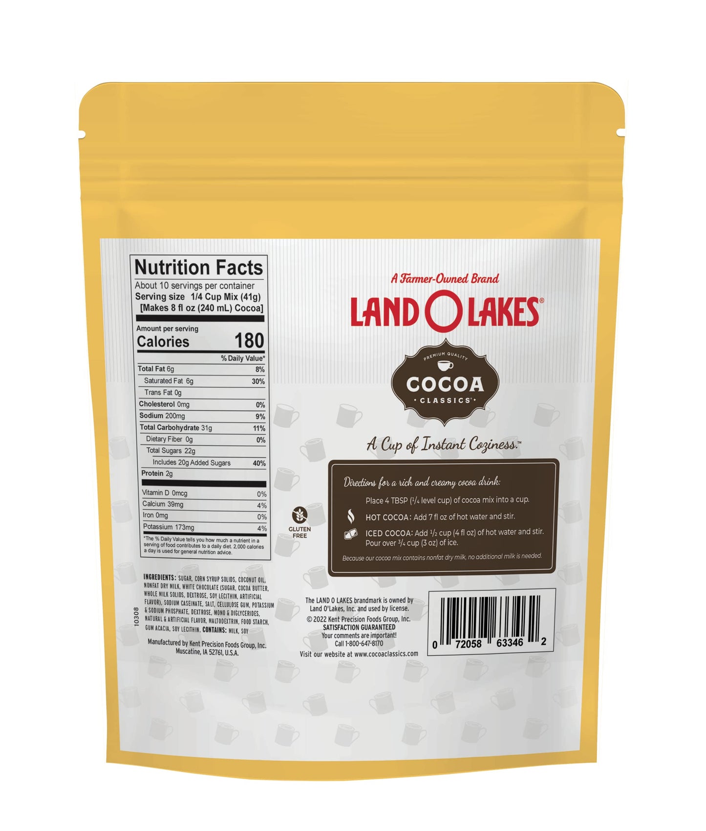 Land O Lakes Cocoa Classics Arctic White Cocoa Mix Pouch, 14.8 Ounce (Pack Of 1)