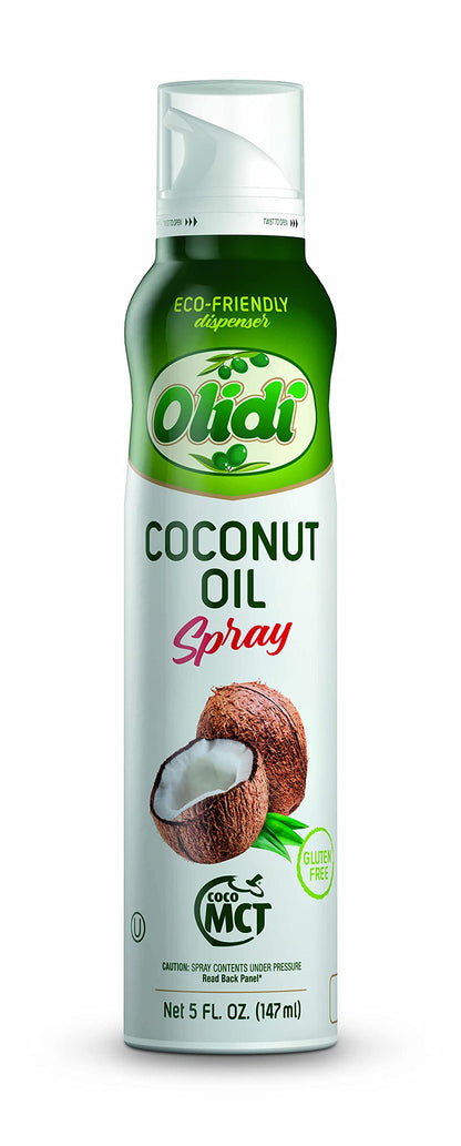 Olidi Coconut Oil 5 oz, 100% Pure Cooking Oil Spray, perfect for healthy Keto snacks, baking, grilling, seasoning, or cooking, o