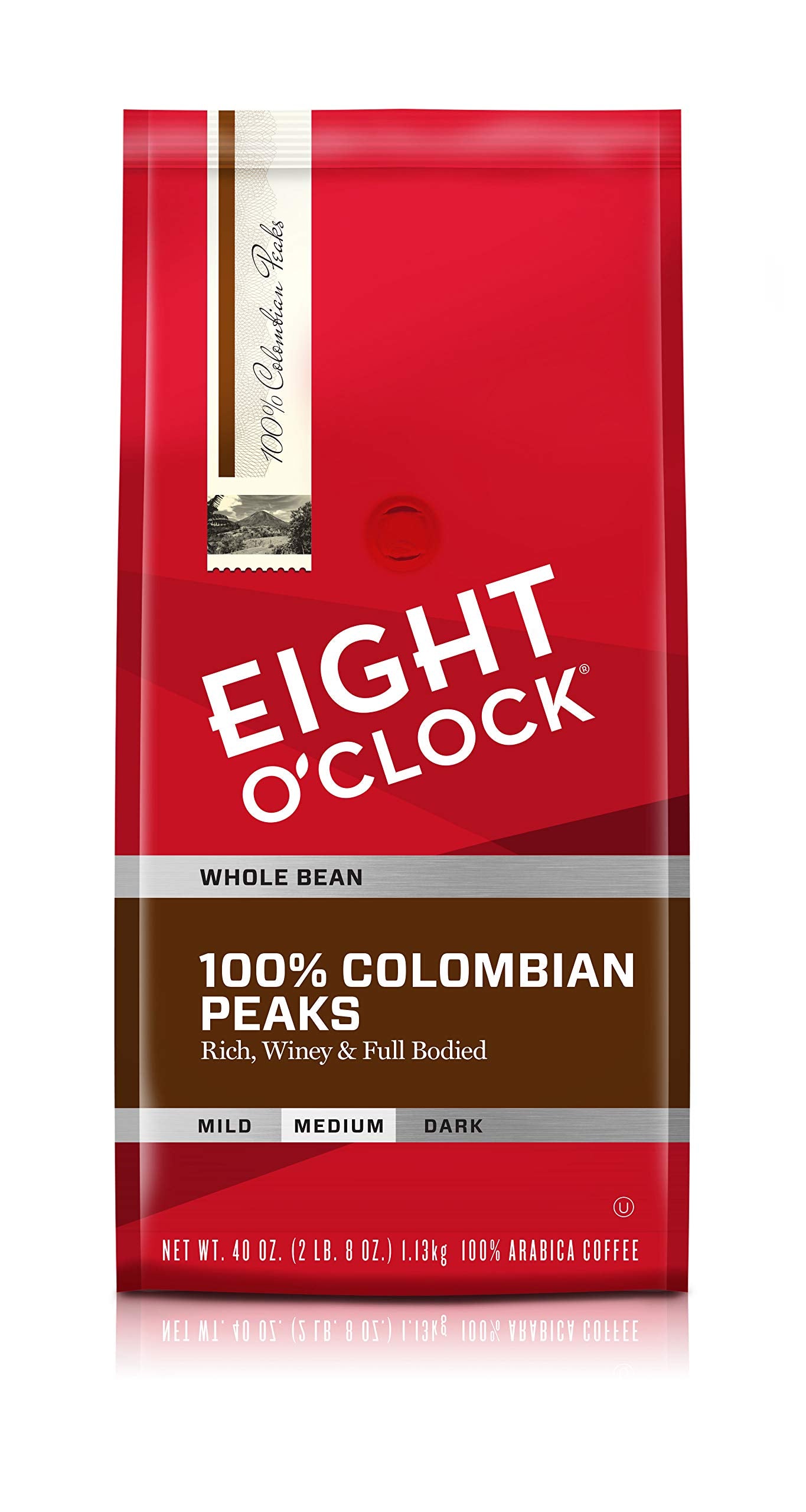 Eight OClock Whole Bean Coffee  Colombian Peaks  40 Ounce