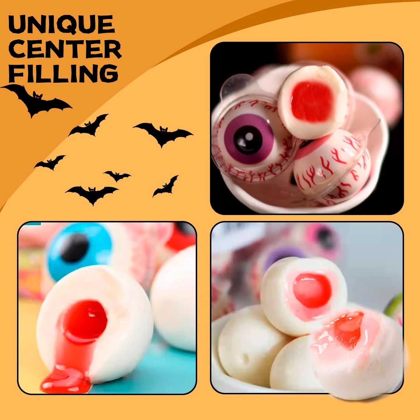 APEXY Eyeball Gummies - Fruity Liquid Center Candy, Fat Free, Nut Free, 11.42oz