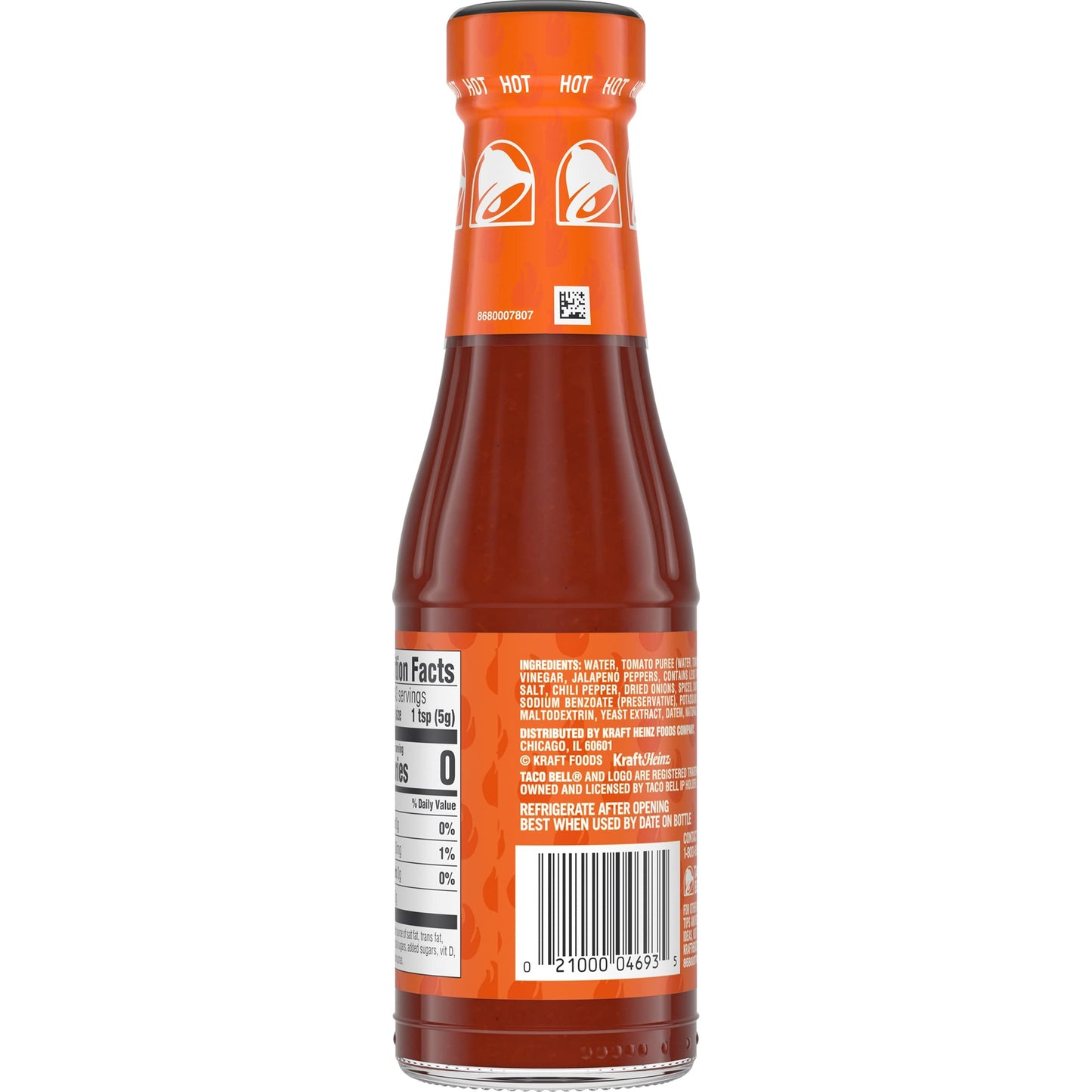 Taco Bell Hot Sauce (12 ct Pack, 7.5 oz Bottles)