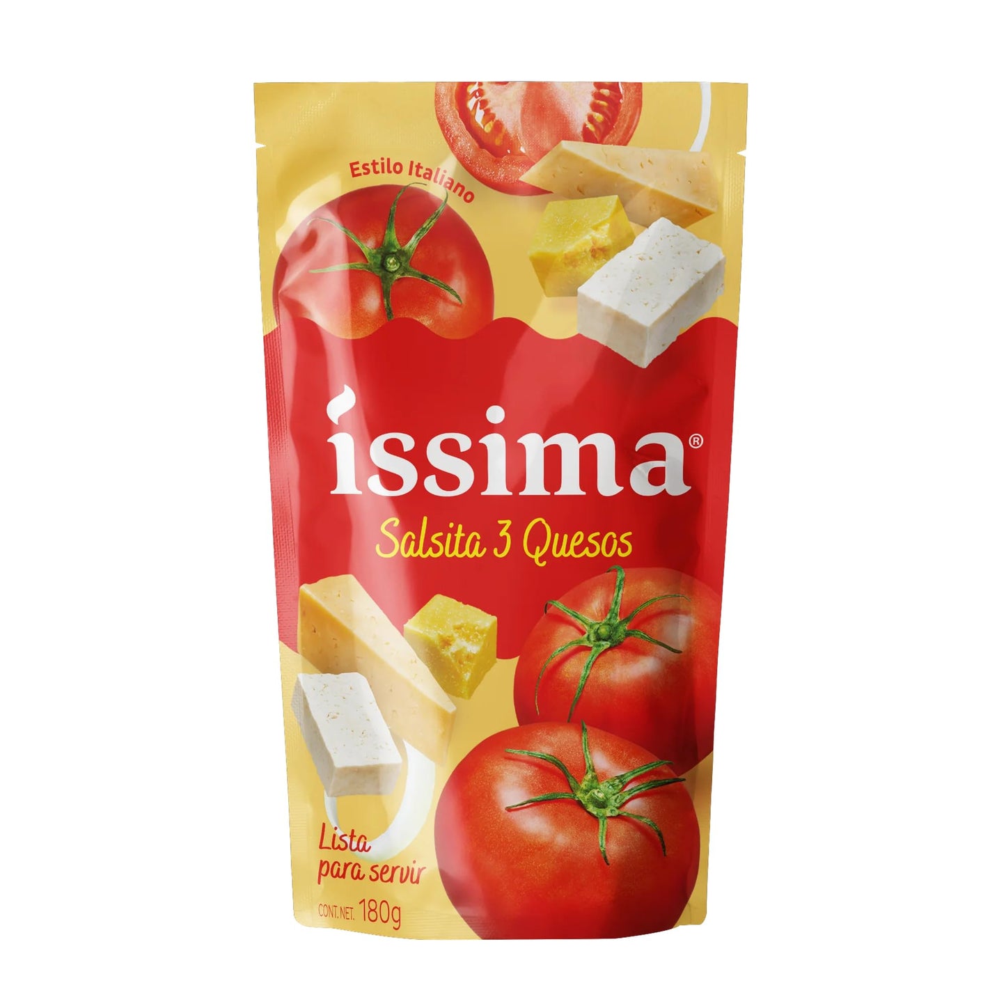 Issima Pasta Sauce Three Cheese 6.4 oz Creamy Italian Style Sauce for Pasta and Baked Dishes (Pack of 6)