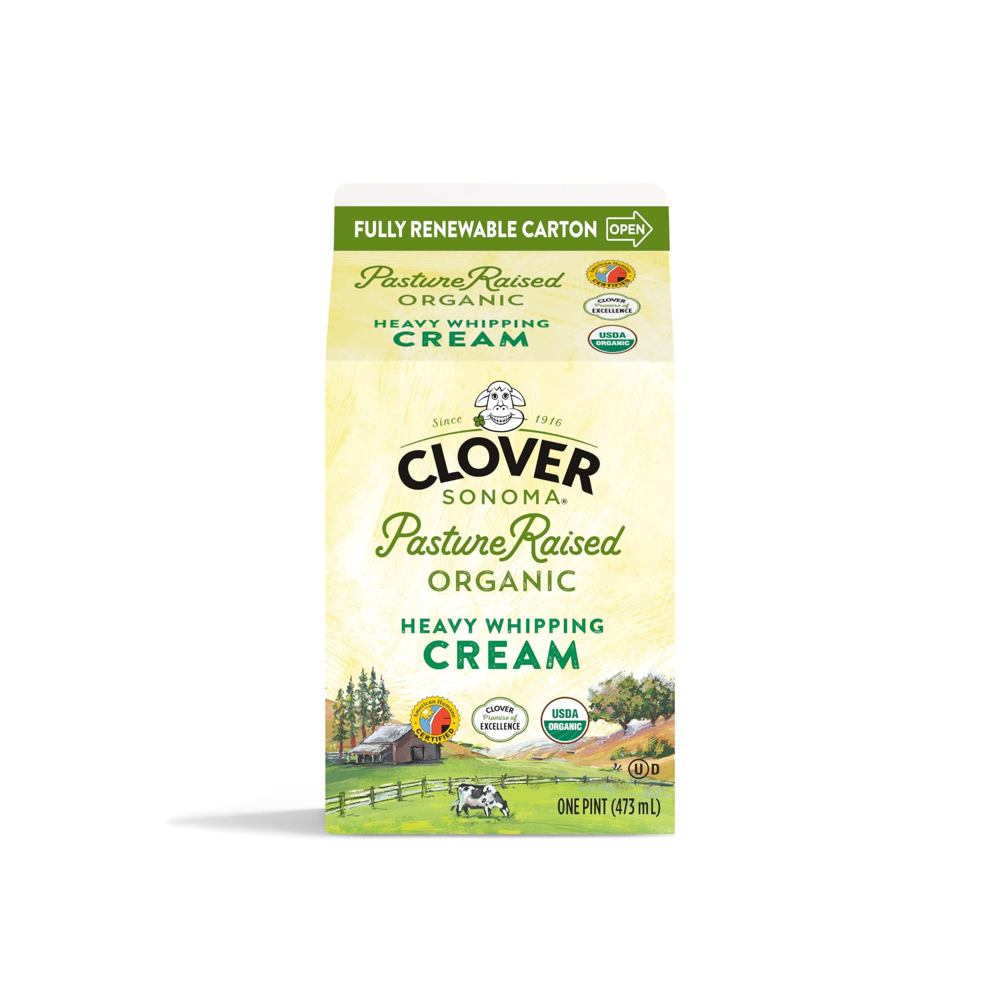 Clover Sonoma, Organic Heavy Cream, pint, 16 Oz